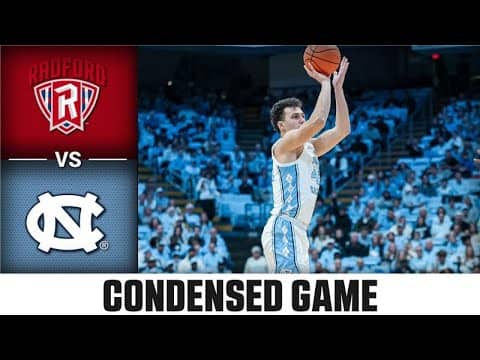 Radford vs. North Carolina Condensed Game | 2025-26 ACC Men's Basketball