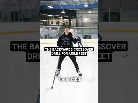 THE BACKWARDS CROSSOVER DRILL FOR AGILE FEET #hockeycoaching #hockeytraining