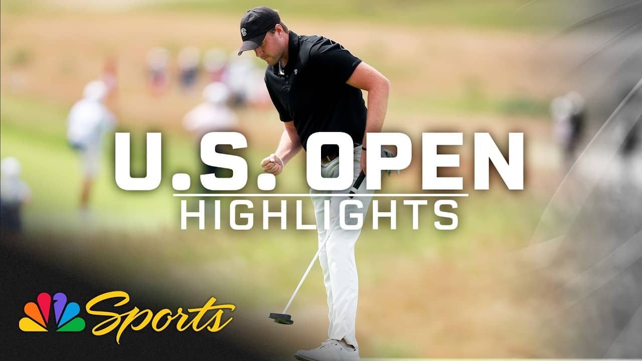 Spencer Tibbits chips in for eagle on No. 17 at 2026 U.S. Open | Golf on NBC Sports