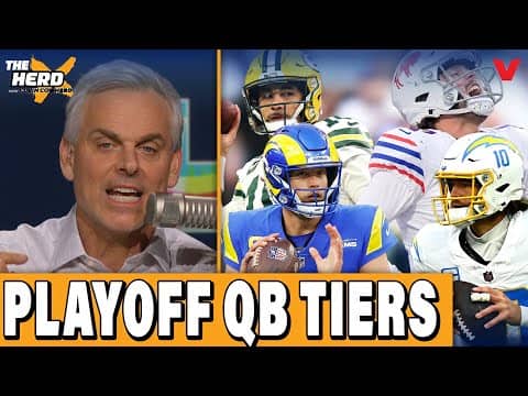 Colin Cowherd reveals PLAYOFF QB TIERS: Williams, Allen, Stafford, Herbert, Maye | THE HERD NFL