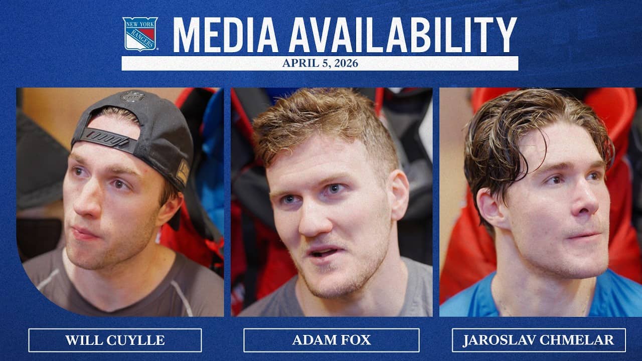 NYR vs WSH: Will Cuylle, Adam Fox & Jaroslav Chmelar Postgame Availability | April 5, 2026