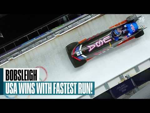 Kaillie Humphries from Team USA goes fastest on Run 1 of two-woman bobsled! 🛷🥶