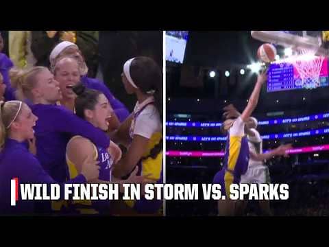 THRILLING FINISH 🍿 Sparks get game-winning bucket & steal to seal win vs. the Storm | WNBA on ESPN