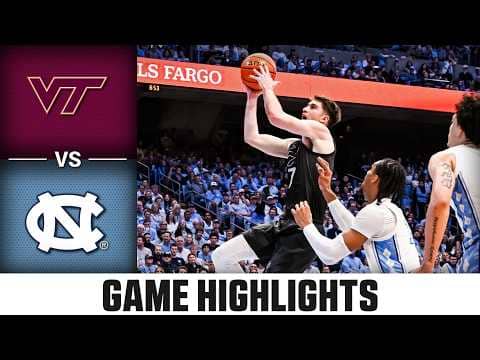 Virginia Tech vs. North Carolina Game Highlights | 2025-26 ACC Men's Basketball