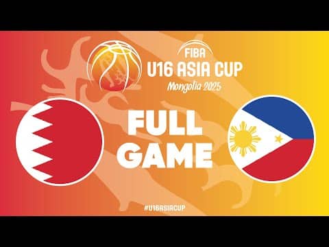 LIVE - Bahrain v Philippines | FIBA U16 Asia Cup 2025 | Qualification to Quarter-Finals