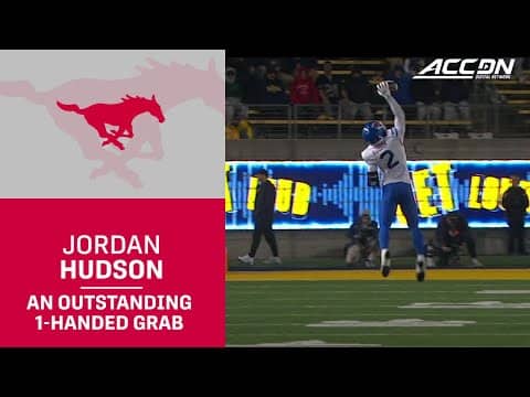 SMU's Jordan Hudson Makes An Outstanding 1-Handed Grab