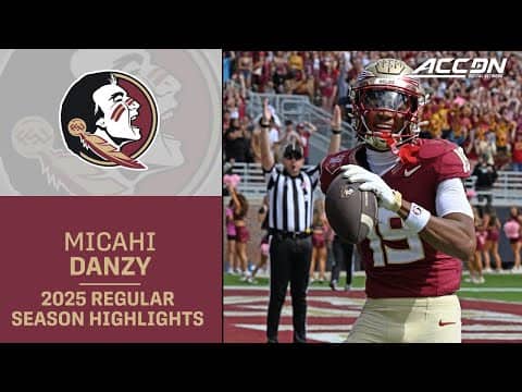 Micahi Danzy 2025 Regular Season Highlights | Florida State Wide Receiver