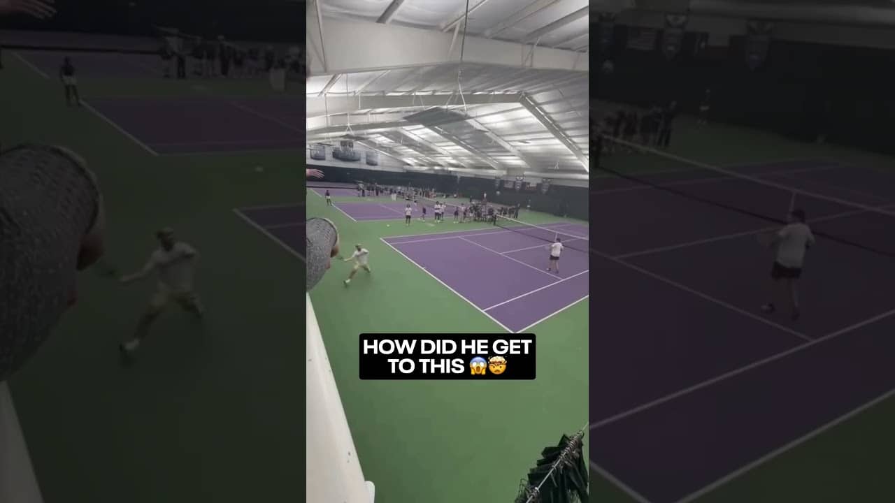GREATEST GET OF ALL TIME? (@CrackedRacquets) #tennis #sports #crazy #tennisplayer #alltime