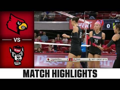 Louisville vs. NC State Match Highlights | 2025 ACC Volleyball