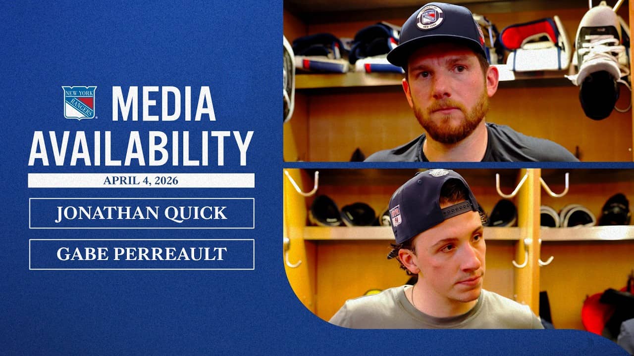 NYR vs DET: Jonathan Quick & Gabe Perreault Postgame Media Availability | Apr. 4, 2026