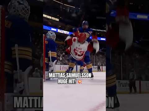 MATTIAS SAMUELSSON COMING THROUGH! 🚂 #nhl #hit #buffalosabres