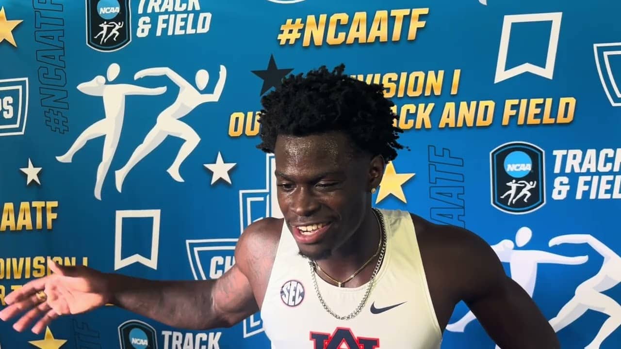 WORLD RECORD HOLDER JA’KOBE THARP REACTS TO 12.75 110MH IN 2026 NCAA CHAMPIONSHIP SEMIFINAL