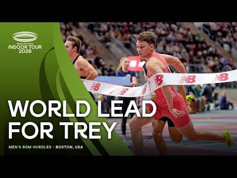 Trey Cunnigham storms to 7.48 equal world lead in the 60m hurdles | World Indoor Tour 26