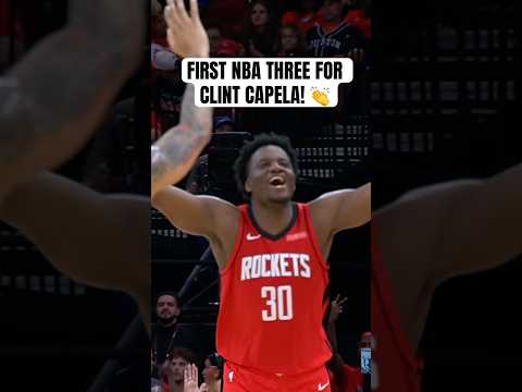 Clint Capela knocks down the first three pointer of his career!