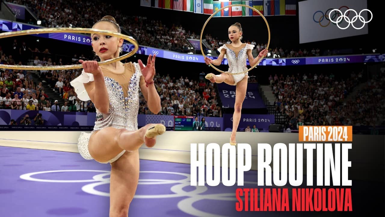 From “Hello” to “I Wonder”: Stiliana Nikolova’s Spectacular Hoop Routine 🇧🇬🤸‍♀️ | Paris 2024