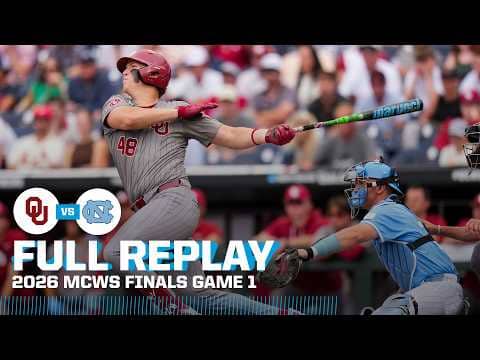 Oklahoma vs. North Carolina: 2026 Men's College World Series finals Game 1 | FULL REPLAY