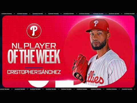 Cristopher Sánchez is the National League Player of the Week! 🔔 (15 IP, 0.00 ERA, 17 Ks)
