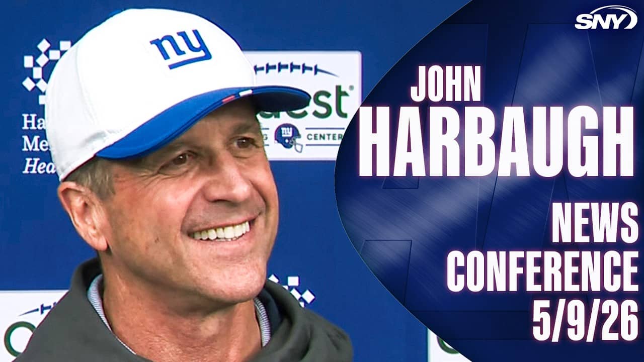 Giants coach John Harbaugh on acclimating rookies to NFL, simulating 'real' football during the camp