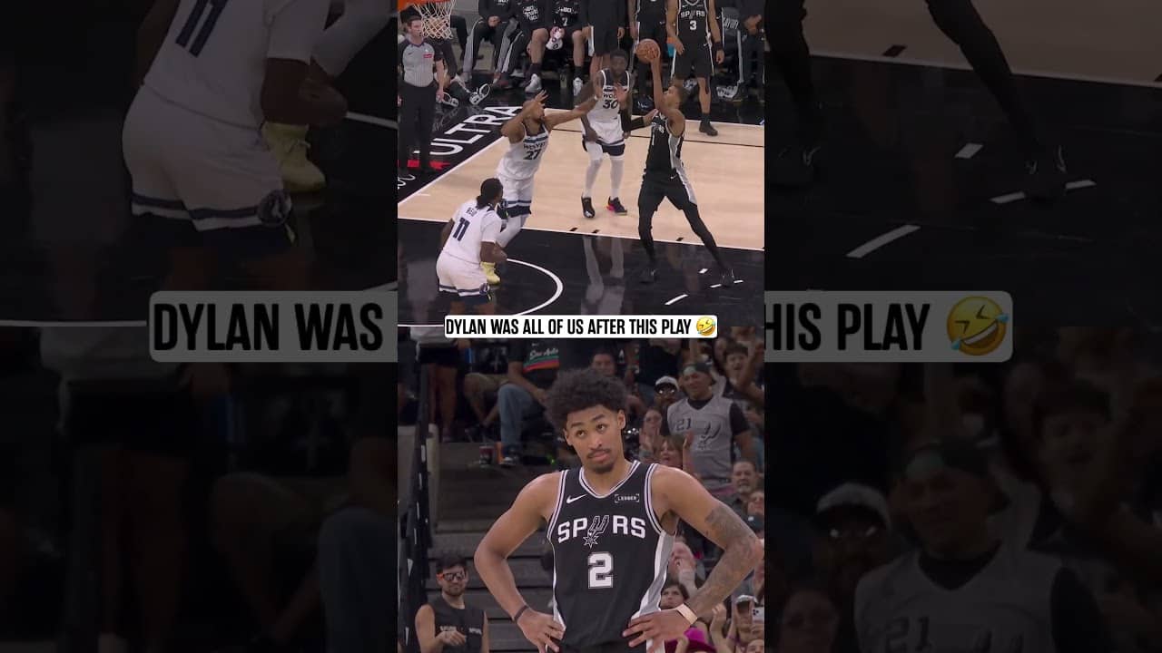 Dylan's reaction 😂 #nbaplayoffs #NBA #Spurs #Dylanharper
