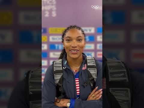 Tara Davis-Woodhall  is back in Tokyo. 🥹 Same stadium but with new goals.  #WorldAthleticsChamps