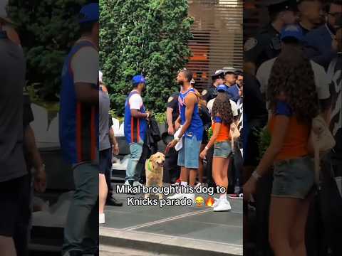 Mikal brought his dog to Knicks Parade😅💙