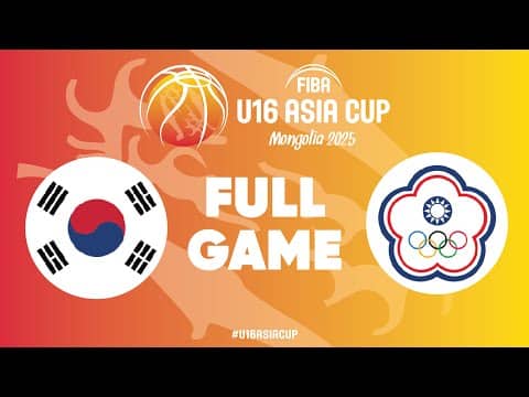 LIVE - Korea v Chinese Taipei | FIBA U16 Asia Cup 2025 | Classification 5-8