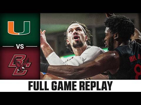 Miami vs. Boston College Full Game Replay | 2025-26 ACC Men's Basketball