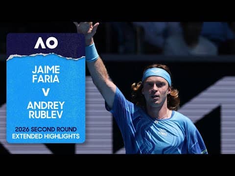 Jaime Faria v Andrey Rublev Extended Highlights | Australian Open 2026 Second Round