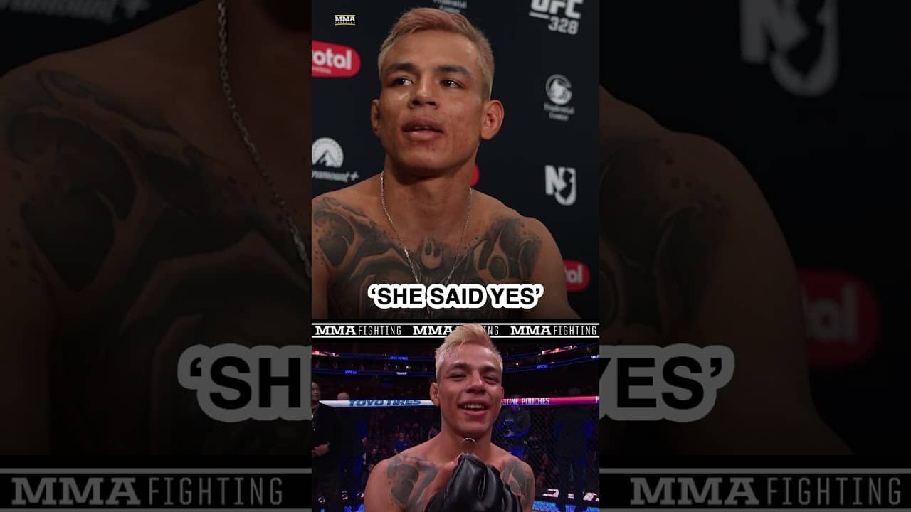 'She said yes' Jose Ochoa says girlfriend accepted his marriage proposal after his win at #UFC328