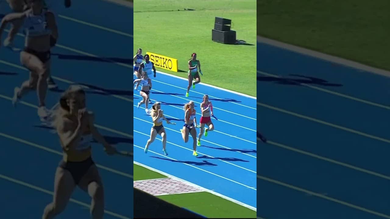 Shaky handshake AND A WORLD RECORD for team Canada 🤯 #WorldRelays
