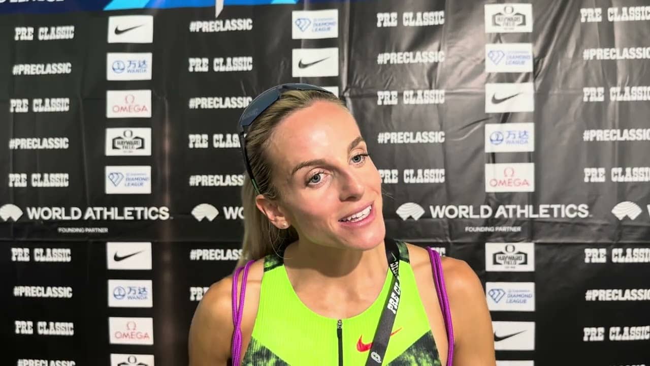 Georgia Hunter Ball talks travel lag and tactical racing after the women’s mile at the Pre Classic 