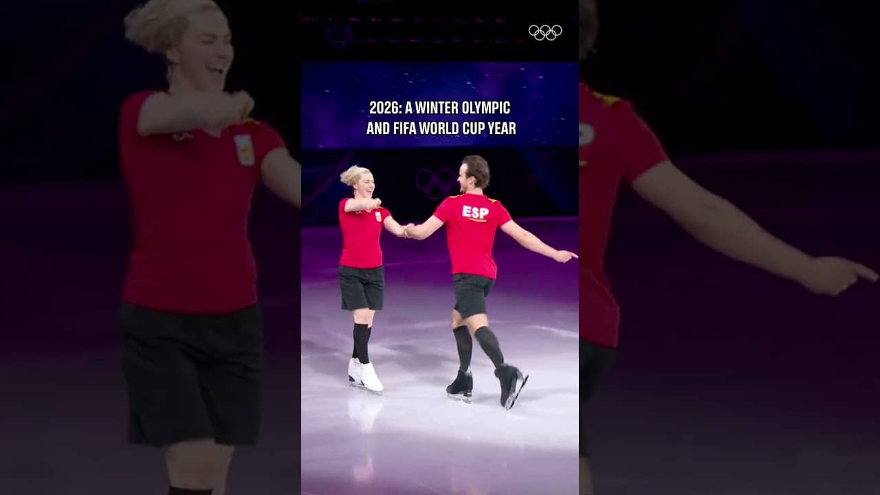 Olivia Smart and Tim Dieck were already in a World Cup mood at #MilanoCortina2026 in February. ⚽⛸️