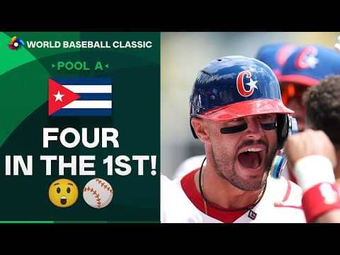 Team Cuba hits TWO homers in the 1st inning! :flag-cu: (Martinez, Arruebarrena go yard!)