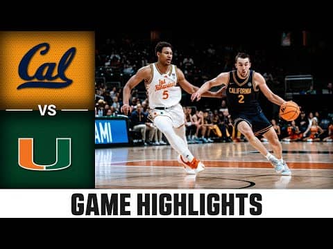 Cal vs. Miami Game Highlights | 2025-26 ACC Men's Basketball