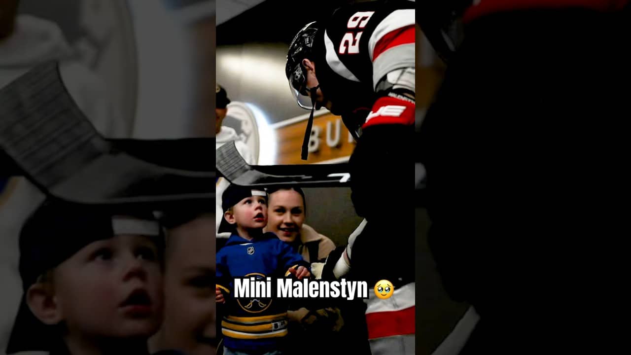 Beck Malenstyn’s Son Wishes Him Luck Before The Sabres Game 🥹 #nhl #family #hockey