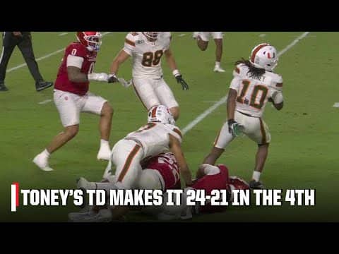 Malachi Toney SPINS AND SCORES for Miami in 4th quarter 😤 | ESPN College Football