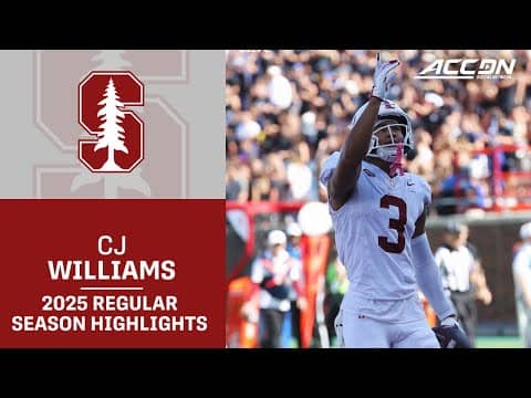 CJ Williams 2025 Regular Season Highlights | Stanford WR