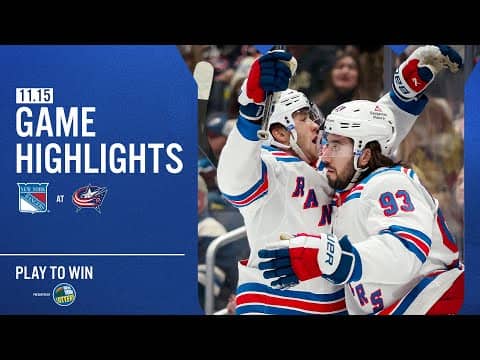 GAME HIGHLIGHTS | 2025-26: New York Rangers at Columbus Blue Jackets  (11/15/25)