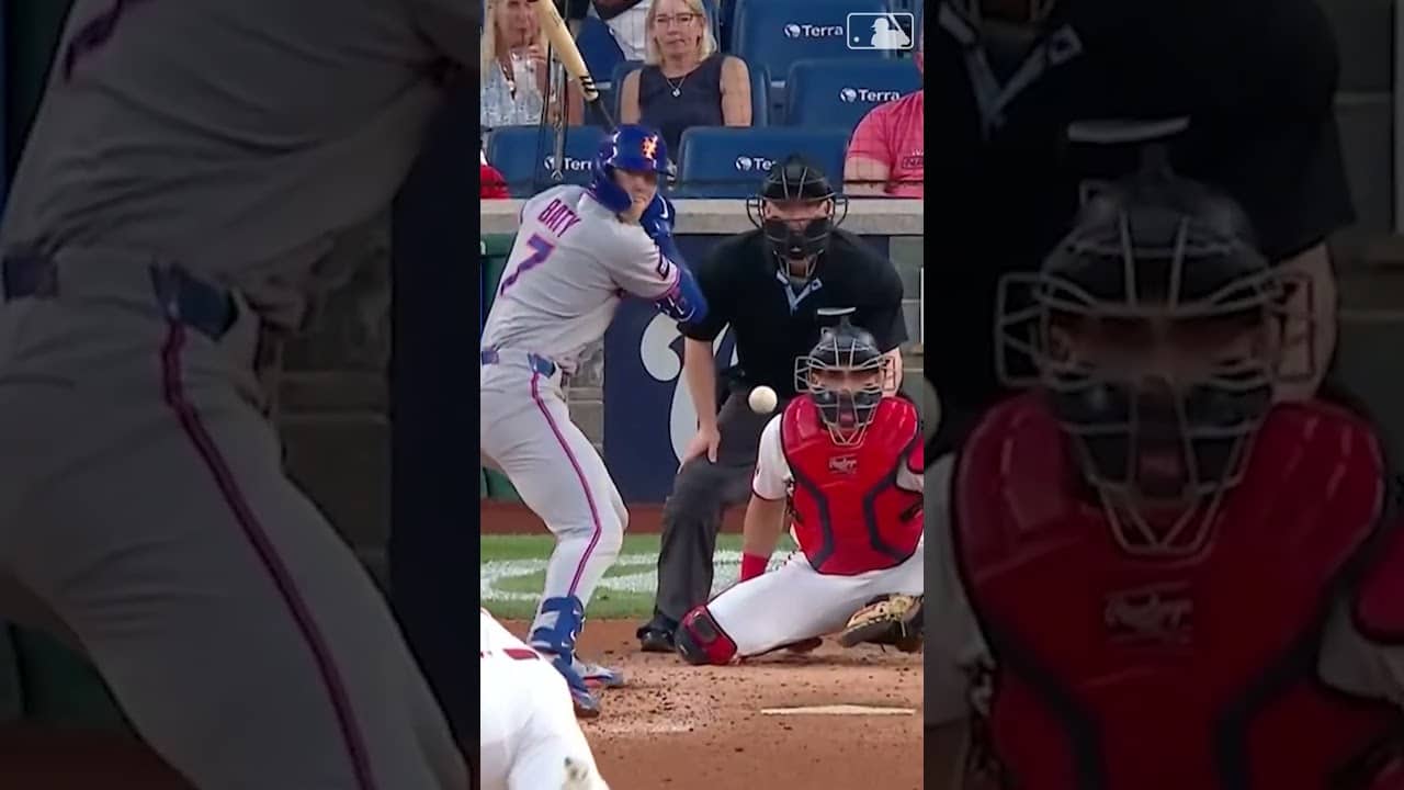 451 FEET 😳 Brett Baty LAUNCHED this baseball! #mets #brettbaty #mlb