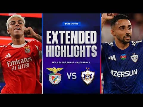 SL Benfica vs. Qarabağ FK: Extended Highlights | UCL League Phase MD 1 | CBS Sports Golazo