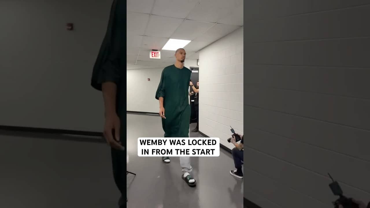 Wemby’s pregame outfit for Game 6 🔥
