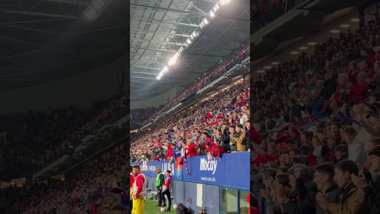 El Sadar celebra el gol de Budimir para hacer el 1-0 en el #OsasunaGirona