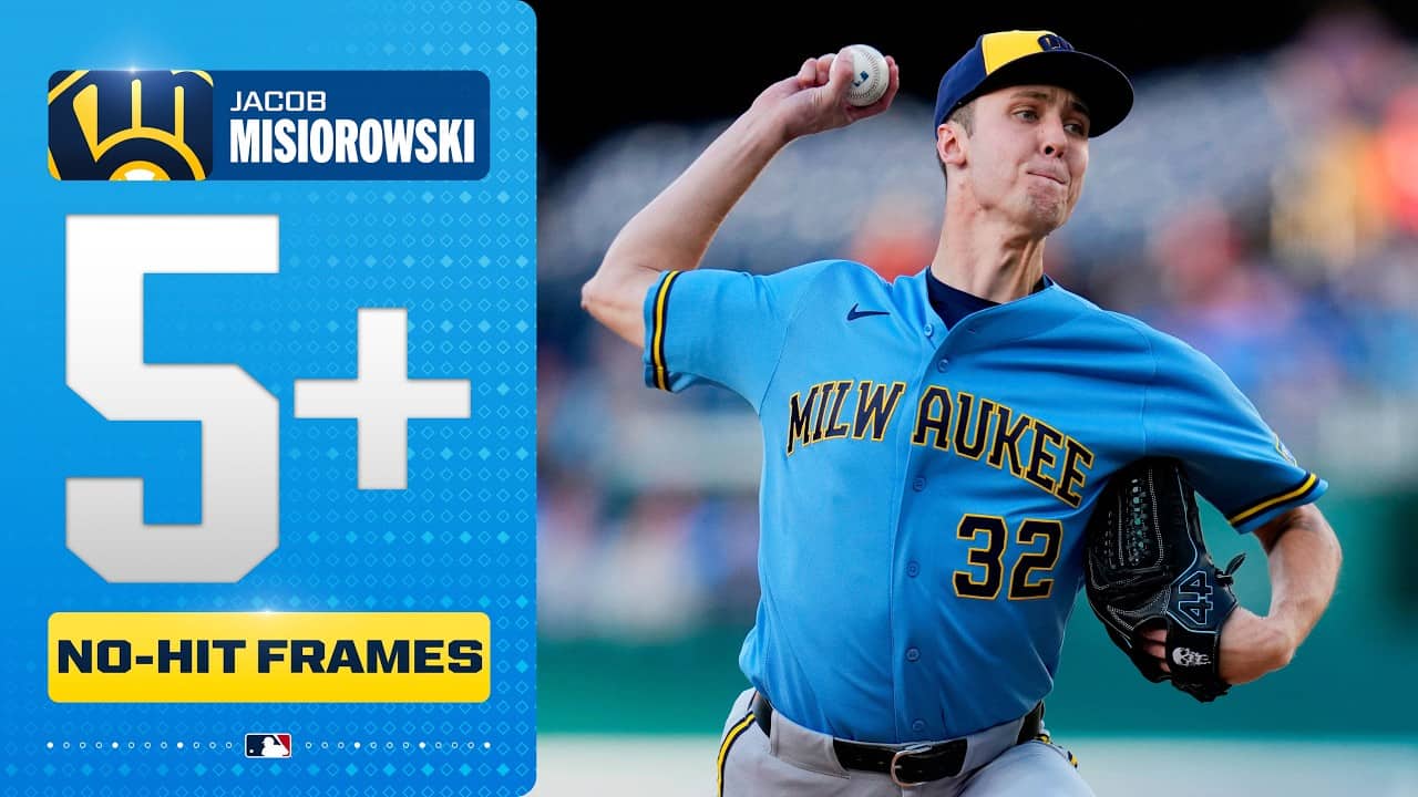 Jacob Misiorowski throws 5.1 no-hit innings against the Nationals (8 strikeouts, too!) 😲