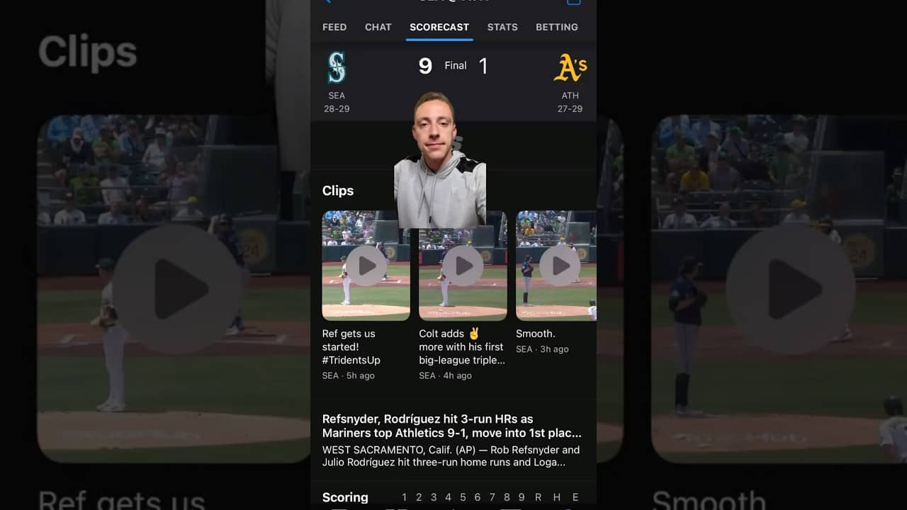 MARINERS SWEEP THE A’S AND HAVE THEIR BEST SERIES OF THE YEAR SO FAR