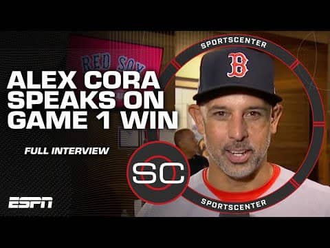 Alex Cora reacts to Red Sox's win over the Yankees in Game 1 in the ALWC | SportsCenter
