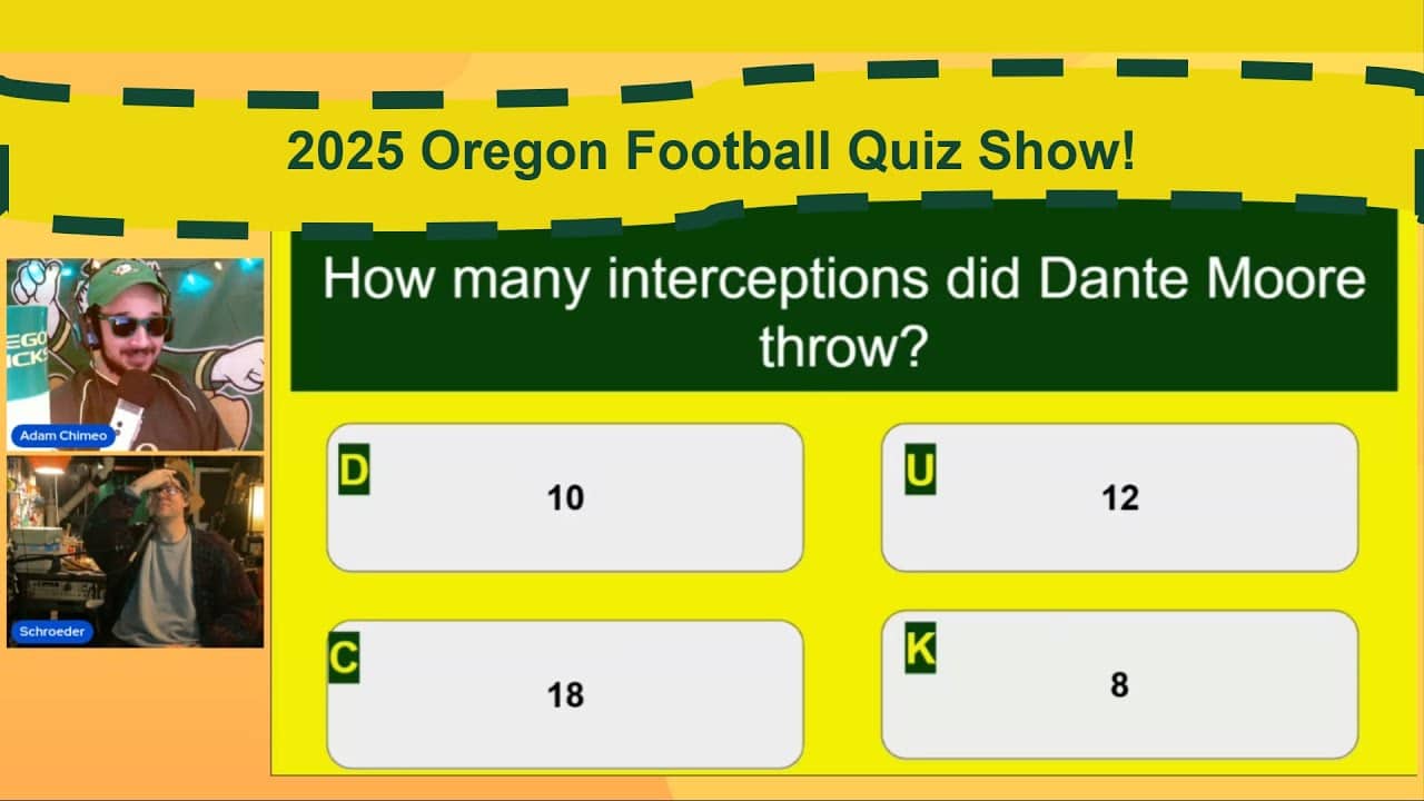 2025 Oregon Football Quiz Show