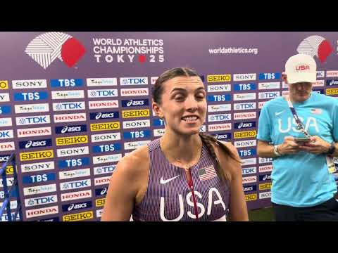 Maggi Congdon after advancing to 800 semis at 2025 Worlds