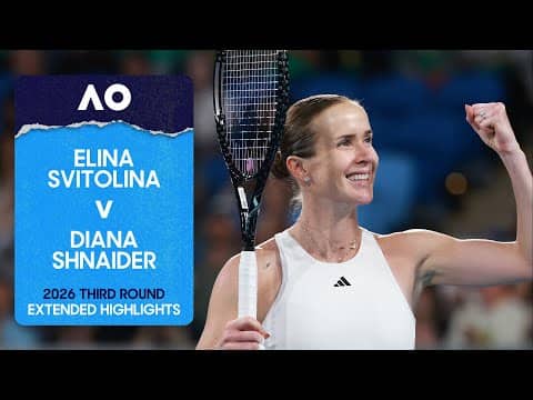 Elina Svitolina v Diana Shnaider Extended Highlights | Australian Open 2026 Third Round
