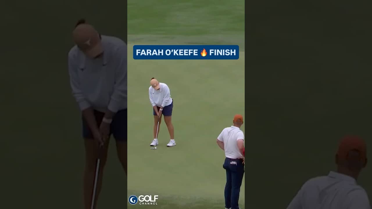 NO QUIT IN FARAH O’KEEFE 🤩 O’Keefe goes birdie-birdie at the last to move to -12.
