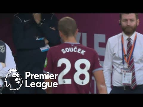 Tomas Soucek sent off for dangerous challenge v. Tottenham Hotspur | Premier League | NBC Sports